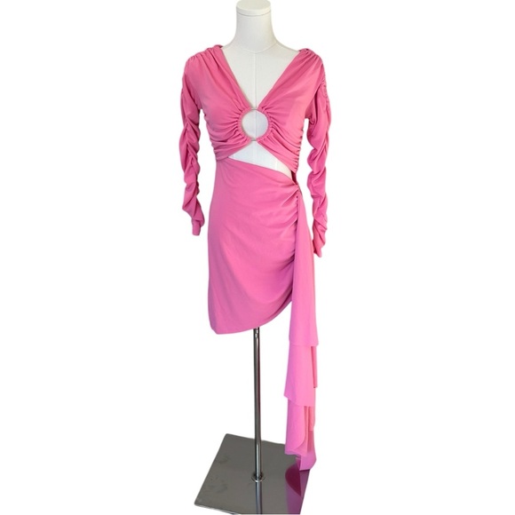 Michael Costello x Revolve - NWT Kurt Mini Dress in Pink Sz M - Picture 5 of 12